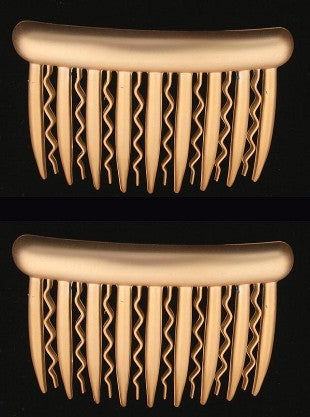 Gold & Silver Side Hair Combs w/ Straight & Wavy Teeth